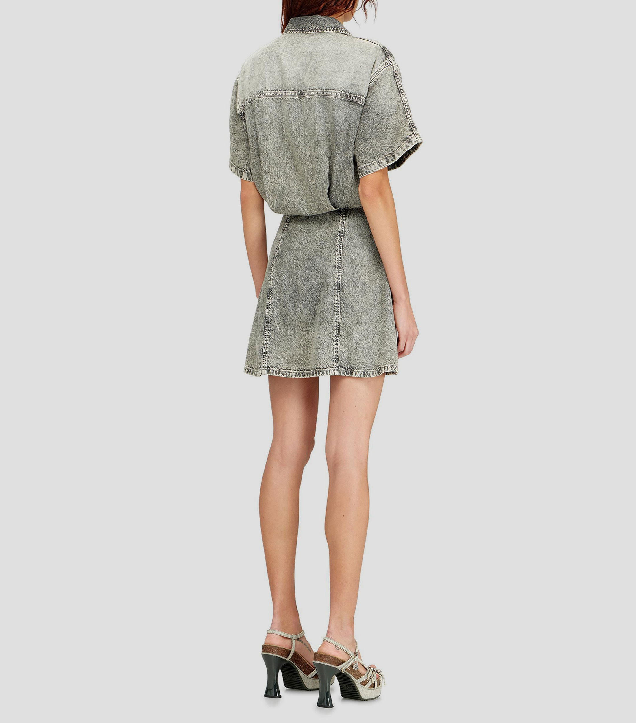 Vestido mini de mezclilla sólido Mujer